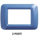 GEWISS - GEWGW22562 PLACCA TOP SYSTEM - IN TECNOPOLIMERO FINITURA LUCIDA - 2 POSTI - AZZURRO CIELO - SYSTEM