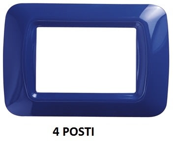 GEWISS - GEWGW22574 PLACCA TOP SYSTEM - IN TECNOPOLIMERO FINITURA LUCIDA - 4 POSTI - BLU JAZZ - SYSTEM