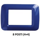 GEWISS - GEWGW22577 PLACCA TOP SYSTEM - IN TECNOPOLIMERO FINITURA LUCIDA - 8 POSTI (4+4 SOVRAPPOSTI) - BLU JAZZ - SYSTEM