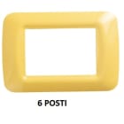 GEWISS - GEWGW22586 PLACCA TOP SYSTEM - IN TECNOPOLIMERO FINITURA LUCIDA - 6 POSTI - GIALLO MAIS - SYSTEM