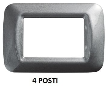 GEWISS - GEWGW22604 PLACCA 4M TITANIO METALL.TOP SYSTEM