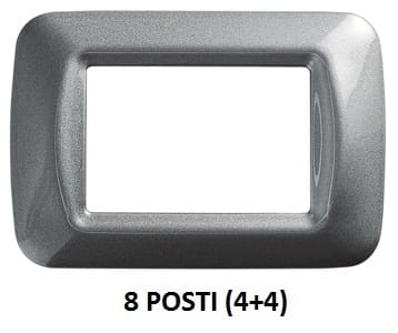 GEWISS - GEWGW22607 PLACCA 8M TITANIO METALL.TOP SYSTEM