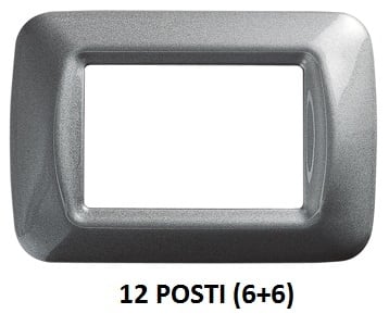 GEWISS - GEWGW22608 PLACCA 12M TITANIO METALL.TOP SYSTEM