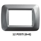 GEWISS - GEWGW22608 PLACCA 12M TITANIO METALL.TOP SYSTEM