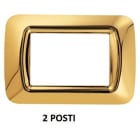 GEWISS - GEWGW22662 PLACCA TOP SYSTEM - IN TECNOPOLIMERO FINITURA LUCIDA - 2 POSTI - ORO ANTICO - SYSTEM
