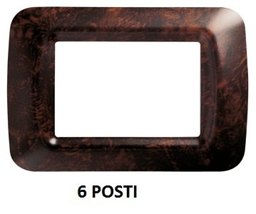 GEWISS - GEWGW22676 PLACCA TOP SYSTEM - IN TECNOPOLIMERO - 6 POSTI - RADICA INGLESE - SYSTEM