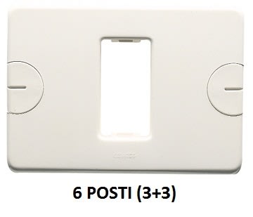 GEWISS - GEWGW24005 PLACCA COMPACT - AUTOPORTANTE - 6 POSTI (3+3 SOVRAPPOSTI) - BIANCO NUVOLA - SYSTEM