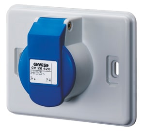 GEWISS - GEWGW26421 PRESA INDUSTRIALE A NORMA IEC 309 - GRIGIO RAL 7035 - 3P+T - 16A 400V - IP44