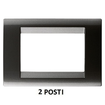 GEWISS - GEWGW32002 PLACCA PLAYBUS - IN TECNOPOLIMERO VERNICIATO - SMALTATURA VETRIFICATA ANTIGRAFFIO - 2 POSTI - ARDESIA - PLAYBUS