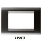 GEWISS - GEWGW32006 PLACCA PLAYBUS - IN TECNOPOLIMERO VERNICIATO - SMALTATURA VETRIFICATA ANTIGRAFFIO - 6 POSTI - ARDESIA - PLAYBUS