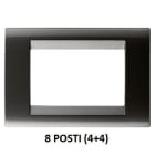 GEWISS - GEWGW32007 PLACCA PLAYBUS - IN TECNOPOLIMERO VERNICIATO - SMALTATURA VETRIFICATA ANTIGRAFFIO - 8 POSTI (4+4 SOVRAPPOSTI) - ARDESIA - PLAYBUS