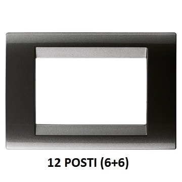 GEWISS - GEWGW32008 PLACCA PLAYBUS - IN TECNOPOLIMERO VERNICIATO - SMALTATURA VETRIFICATA ANTIGRAFFIO - 12 POSTI (6+6 SOVRAPPOSTI) - ARDESIA - PLAYBUS