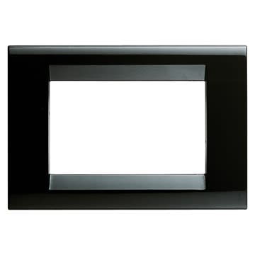 GEWISS - GEWGW32053 PLACCA PLAYBUS - IN TECNOPOLIMERO - FINITURA LUCIDA - 3 POSTI - NERO TONER - PLAYBUS