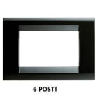 GEWISS - GEWGW32056 PLACCA PLAYBUS - IN TECNOPOLIMERO - FINITURA LUCIDA - 6 POSTI - NERO TONER - PLAYBUS