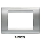 GEWISS - GEWGW32076 PLACCA PLAYBUS - IN TECNOPOLIMERO METALLIZZATO - FINITURA LUCIDA - 6 POSTI - CROMO SOFT - PLAYBUS