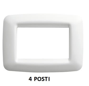 GEWISS - GEWGW32244 PLACCA PLAYBUS YOUNG - IN TECNOPOLIMERO - FINITURA SATINATA - 4 POSTI - BIANCO NUVOLA - PLAYBUS