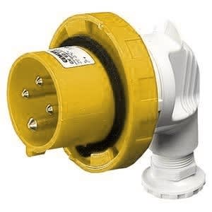 GEWISS - GEWGW60105 SPINA MOBILE A 90° - IP67 - 2P+T 16A 100-130V 50/60HZ - GIALLO - 4H - CABLAGGIO A VITE