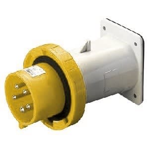 GEWISS - GEWGW60223 SPINA FISSA DA INCASSO DIRITTA - IP67 - 2P+T 16A 100-130V 50/60HZ - GIALLO - 4H - CABLAGGIO A VITE
