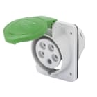 GEWISS - GEWGW62822H PRESA FISSA DA INCASSO A 10° HP - IP44/IP54 - 3P+T 32A >50V 100-300HZ - VERDE - 10H - CABLAGGIO A VITE