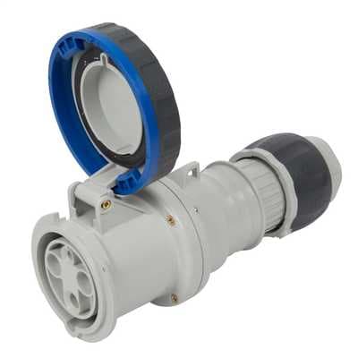 GEWISS - GEWGW63049H PRESA MOBILE DIRITTA HP - IP66/IP67/IP68/IP69 - 3P+T 63A 200-250V 50/60HZ - BLU - 9H - CABLAGGIO A MANTELLO