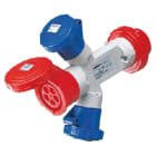 GEWISS - GEWGW64060 MOLTIPLICATORE ADATTATORE MOBILE IP67-SPINA 3P+N+T 16A 400V ac 50/60HZ-1 PRESA 2P+T 16A 230V ac+1 PRESA 3P+T 16A 400V ac+1 PRESA 3P+N+T 16A 400V ac