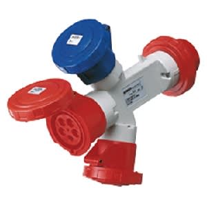 GEWISS - GEWGW64061 MOLTIPLICATORE ADATTATORE MOBILE IP67-SPINA 3P+N+T 32A 400V ac 50/60HZ-1 PRESA 2P+T 32A 230V ac+1 PRESA 3P+T 32A 400V ac+1 PRESA 3P+N+T 32A 400V ac