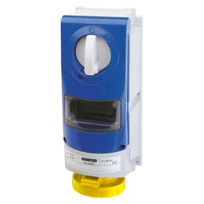 GEWISS - GEWGW66803 PRESA FISSA INTERBLOCCATA VERTICALE - SENZA FONDO - IMPIEGHI GRAVOSI - CON BASE PORTAFUSIBILI - 3P+N+T 16A 100-130V-50/60HZ 4H - IP66