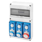 GEWISS - GEWGW68231N Q-DIN 14 DBO - 1 PRESA 2P+T 16A + 2 PRESE 3P+N+T 16A - IP65