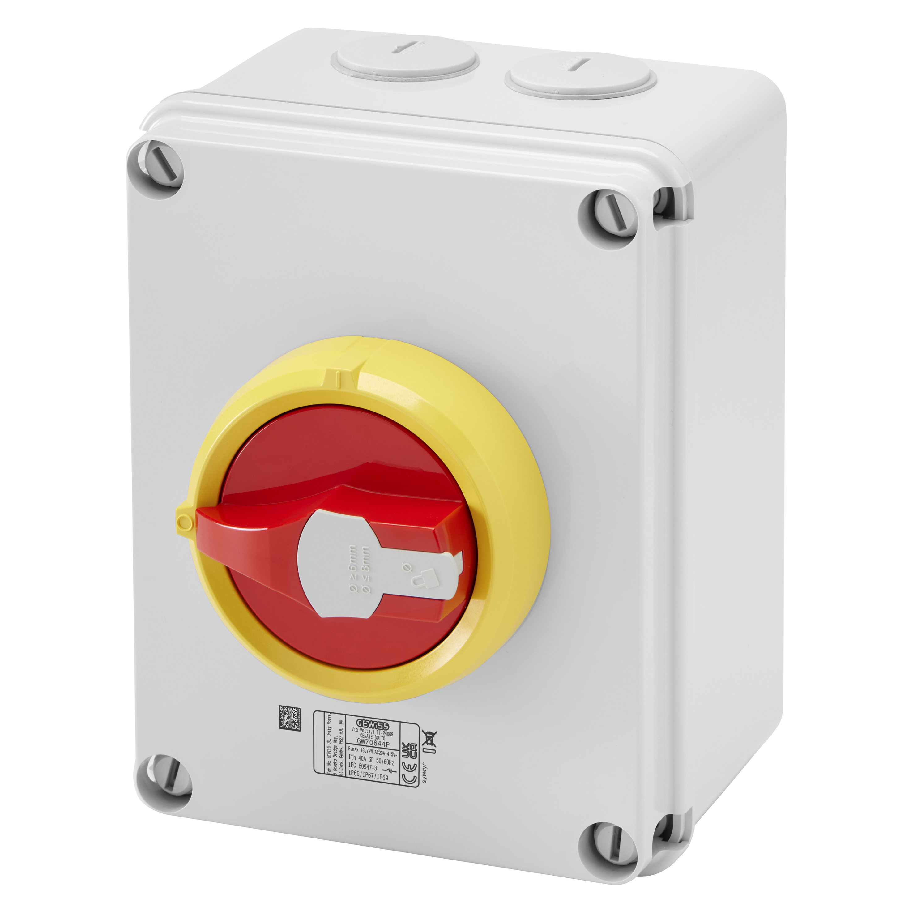 GEWISS - GEWGW70663P INT.ROT. CASSETTA ISO 8P 32A MAN. ROSSA