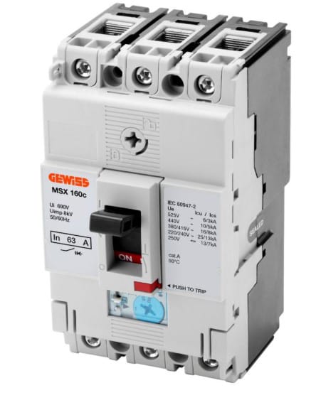 GEWISS - GEWGWD9003 MSX 160C 3P 63A 16KA TRMF TERM.FW