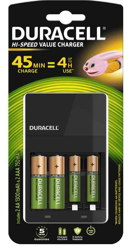 DURACELL - GITDCR314 DURACELL CHARGER CEF14 (2 AA 1300 MAH IN
