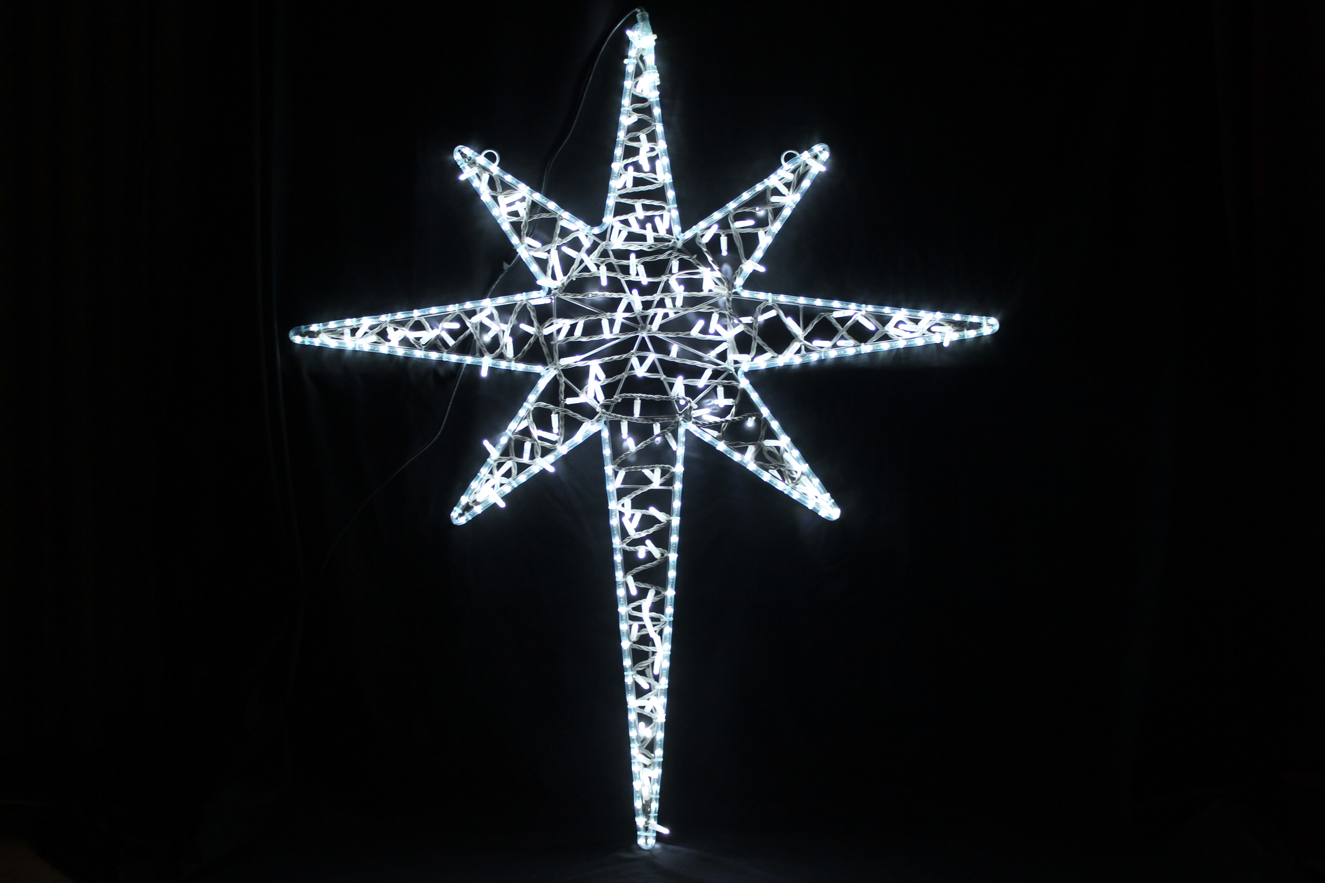 GIOCOPLAST NATALE SP - GCP17521651 STELLA 8 PUNTE 110CM BIANCA CON TUBO LED