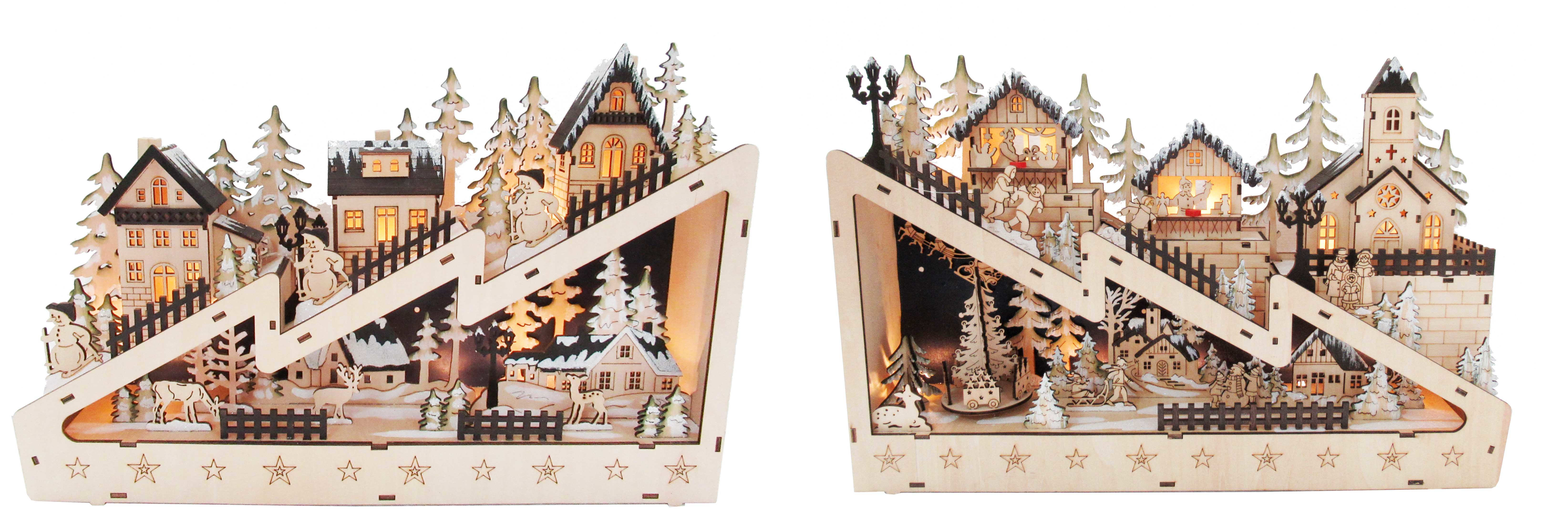 GIOCOPLAST NATALE SP - GCP31618088 VILL SU PENDIO WOOD-CHARM C/MOV E LED BA