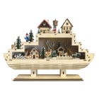 GIOCOPLAST NATALE SP - GCP31619172 BARCA WOOD & CHARM CON LUCE LED A BATT