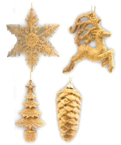 GIOCOPLAST NATALE SP - GCP33011150 ADDOBBI GLITTER ORO CM.10-15,