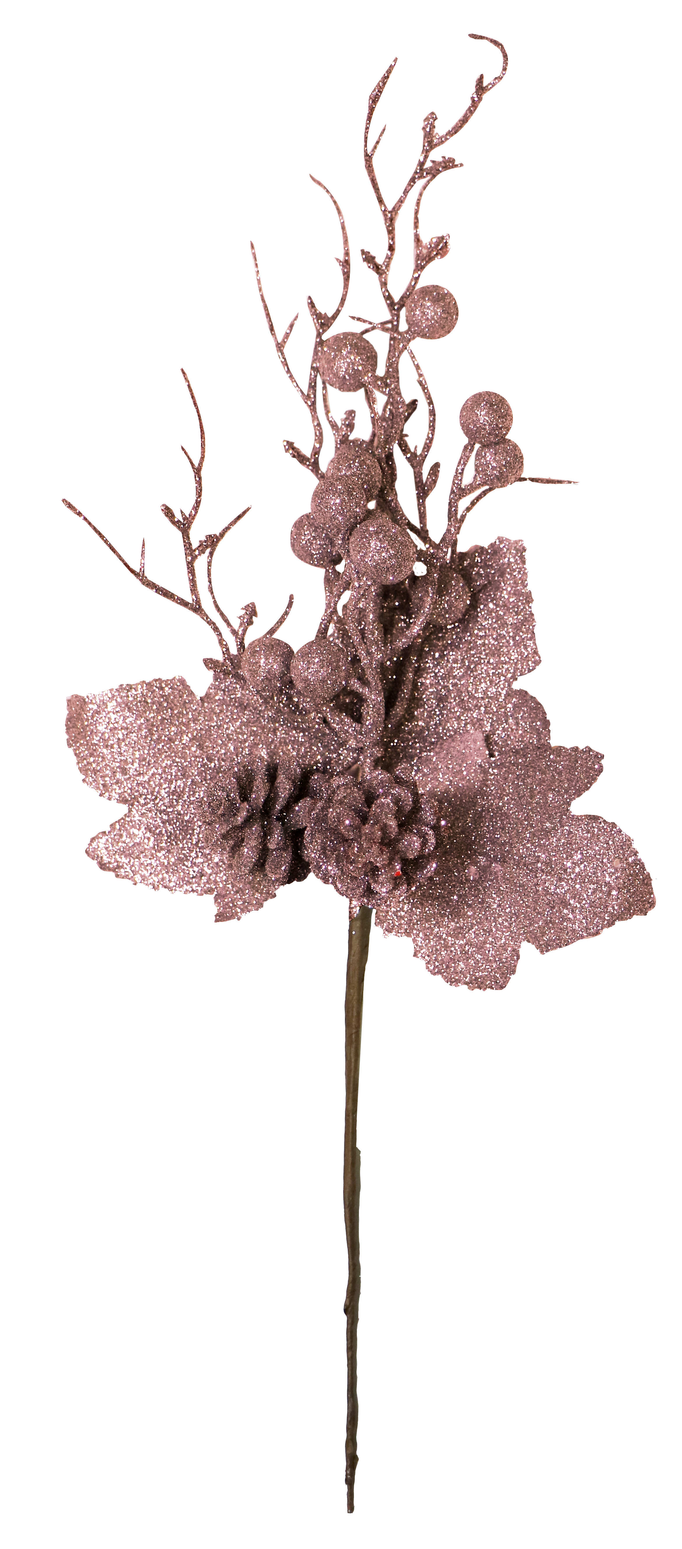GIOCOPLAST NATALE SP - GCP33021084 PICK GLITTER ROSE GOLD 41 CM PIGNE E BAC
