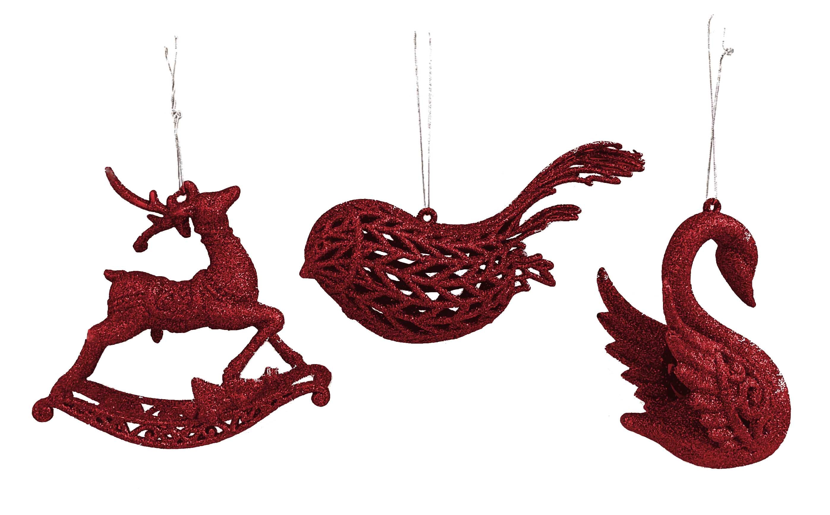 GIOCOPLAST NATALE SP - GCP33022267 ANIMALETTO 3D GLITTER ROSSO 10-14CM