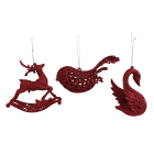 GIOCOPLAST NATALE SP - GCP33022267 ANIMALETTO 3D GLITTER ROSSO 10-14CM