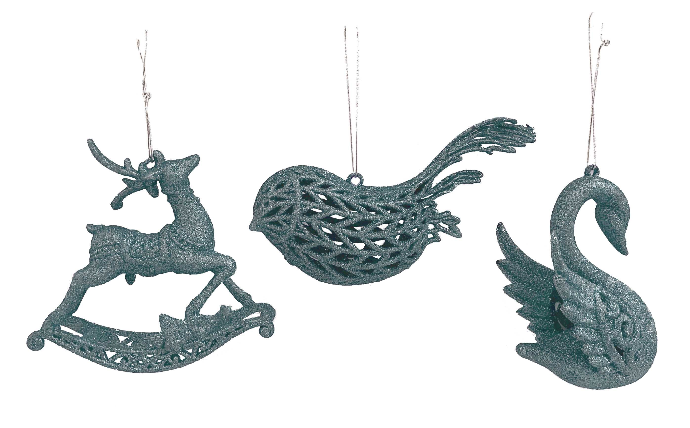 GIOCOPLAST NATALE SP - GCP33022268 ANIMALETTO 3D GLITTER ARGENTO 10-14CM