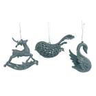 GIOCOPLAST NATALE SP - GCP33022268 ANIMALETTO 3D GLITTER ARGENTO 10-14CM
