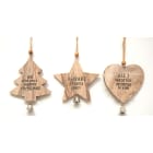 GIOCOPLAST NATALE SP - GCP34011732 ADDOBBO LEGNO, 3 ASS 14 CM
