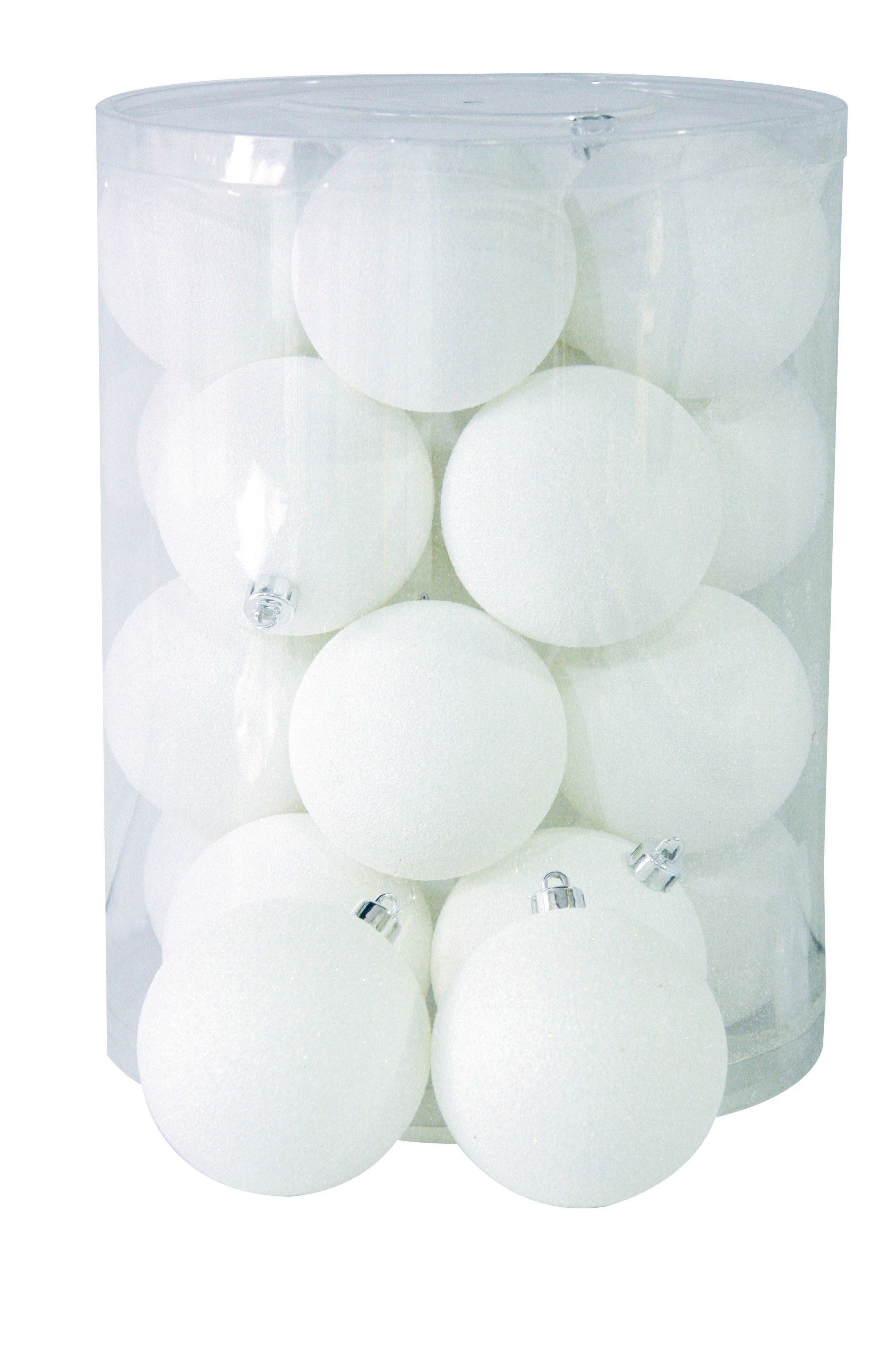 GIOCOPLAST NATALE SP - GCP43010977 CILINDRO 20 SFERE D.80, BIANCO GLITTER
