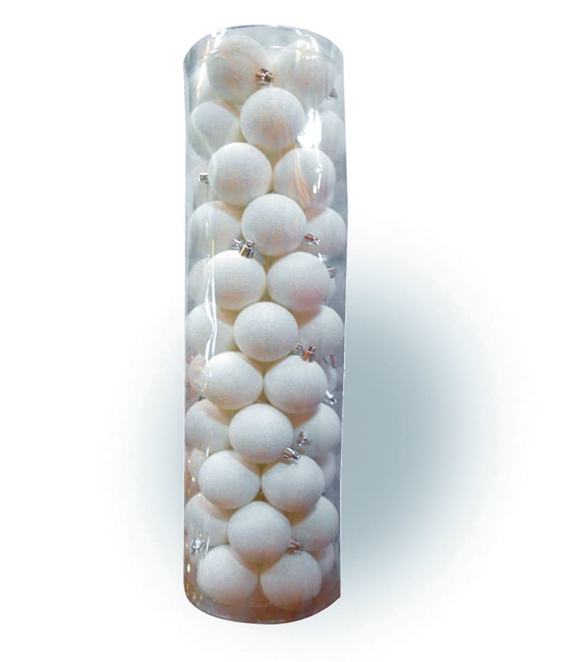 GIOCOPLAST NATALE SP - GCP43012209 CIL. 55 SFERE D.50, BIANCO GLITTER