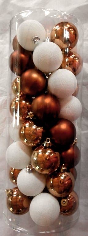 GIOCOPLAST NATALE SP - GCP43012212 CIL. 40 SFERE D.60 BIANCO/MARRONE,