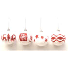 GIOCOPLAST NATALE SP - GCP43015358 SFERA D.70 DECORATA BIANCO/ROSSO IN DISP