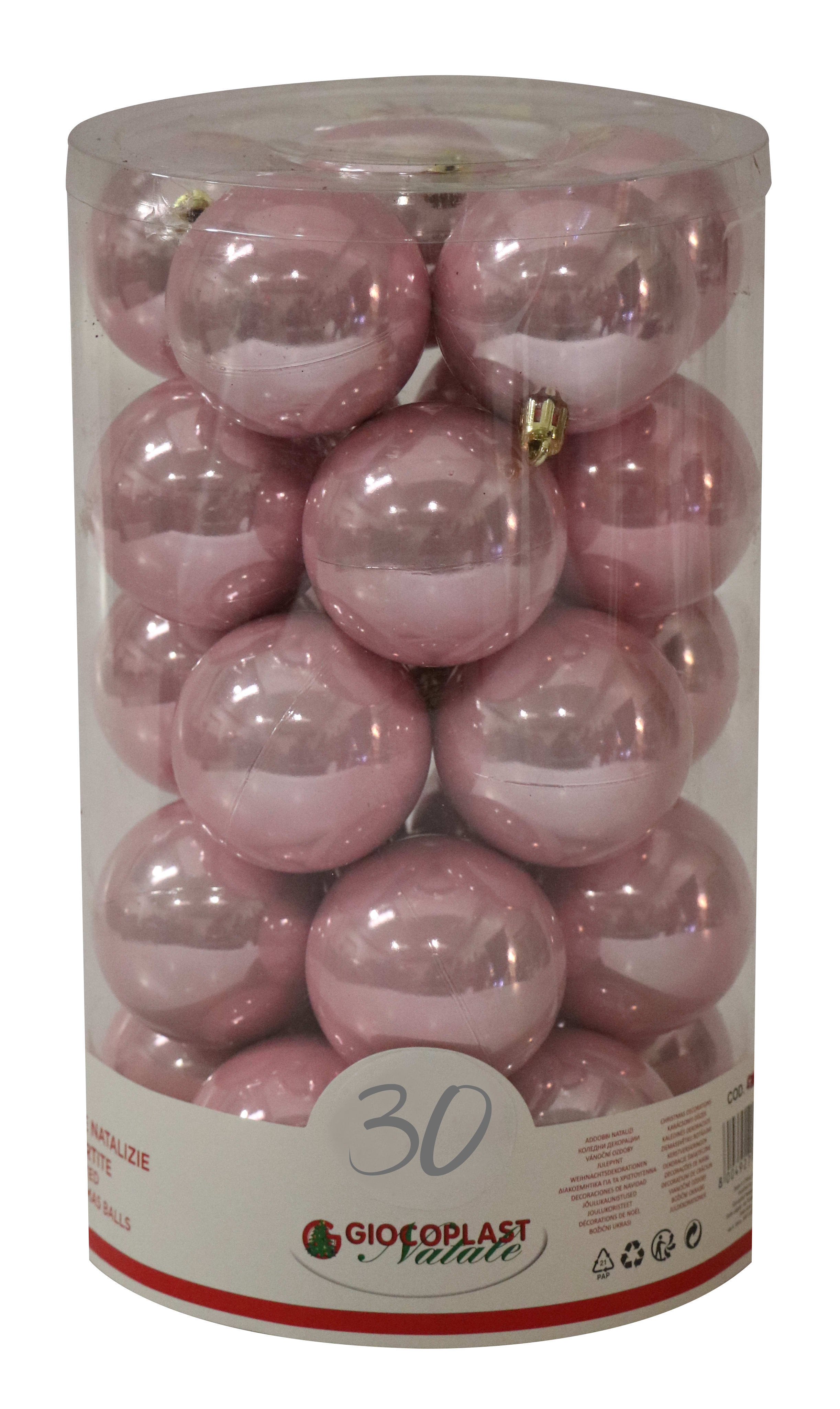 GIOCOPLAST NATALE SP - GCP43021100 CIL. 30 SFERE PERLATE D.60 ROSA