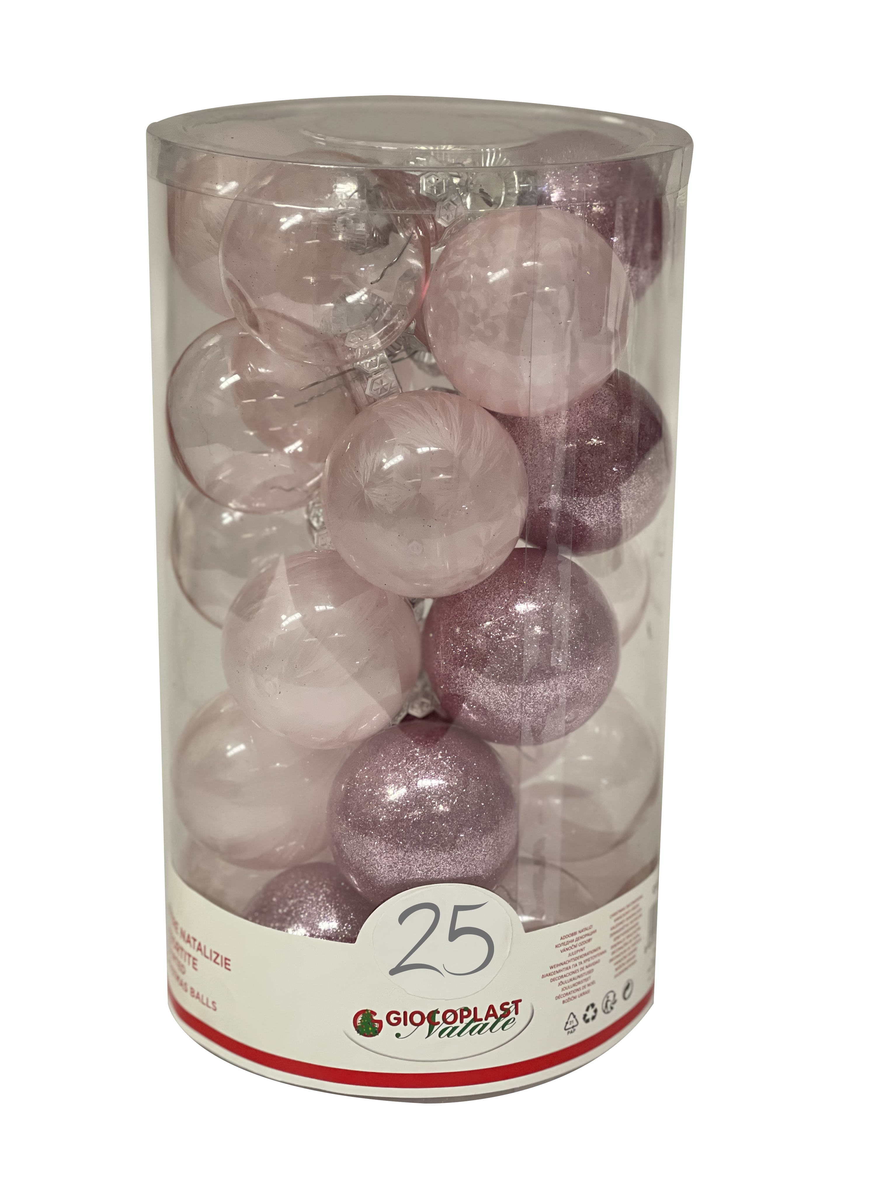 GIOCOPLAST NATALE SP - GCP43021143 CIL. 25 SFERE D.60 GEMME ROSA