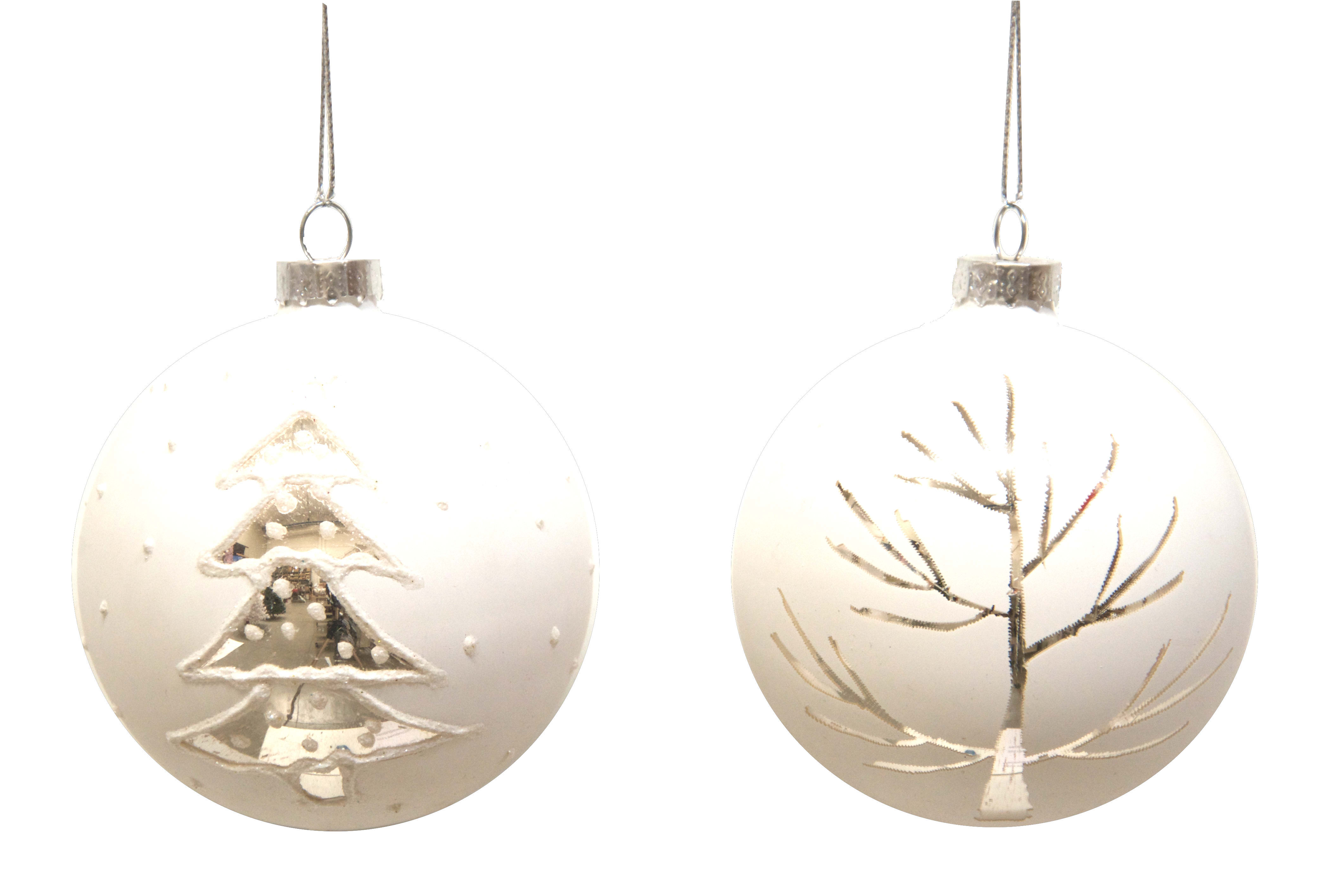 GIOCOPLAST NATALE SP - GCP48111698 SFERA VETRO BIANCA CM 8, 2 DEC ASS
