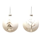 GIOCOPLAST NATALE SP - GCP48111698 SFERA VETRO BIANCA CM 8, 2 DEC ASS