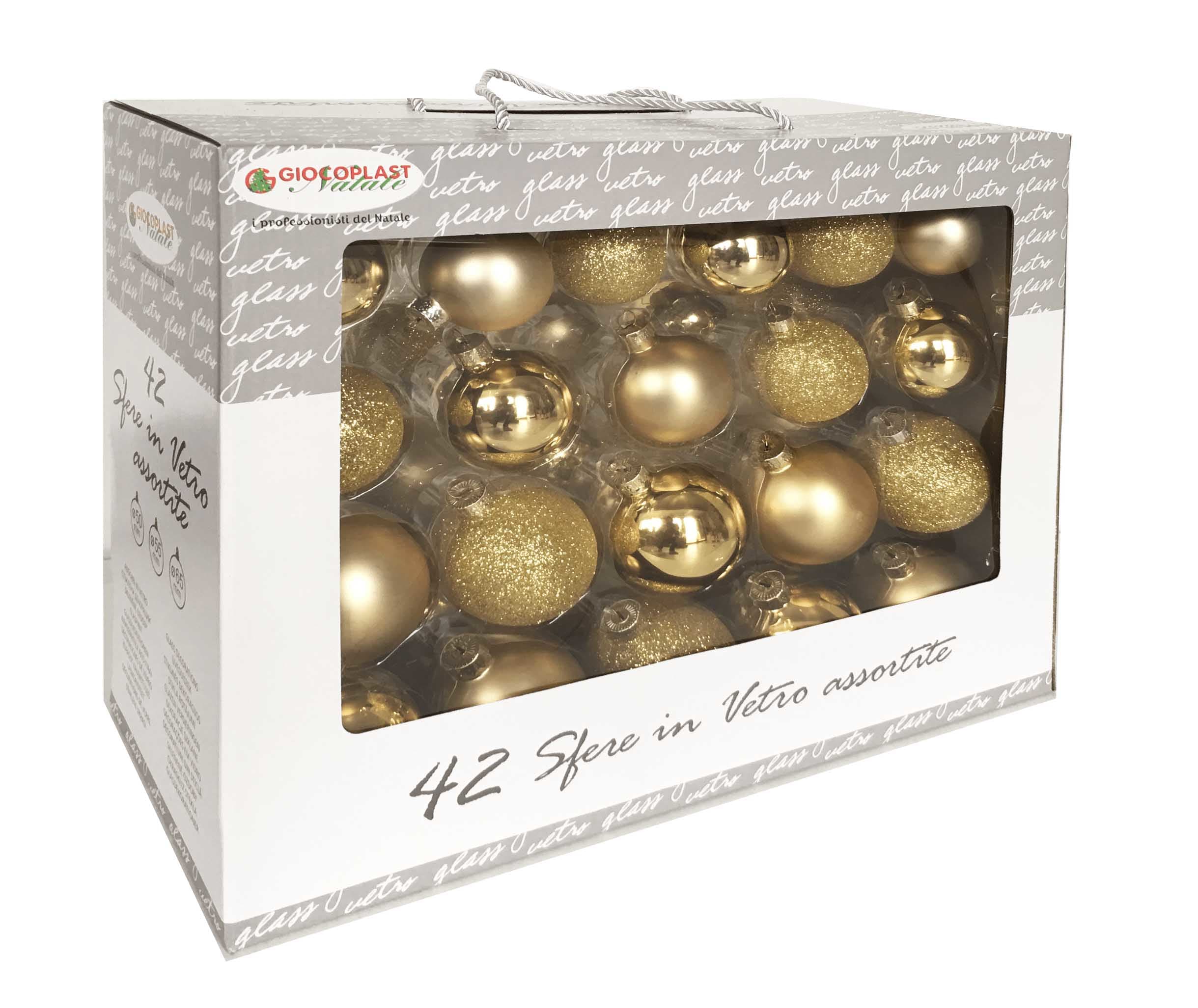 GIOCOPLAST NATALE SP - GCP48118149 VALUE PACK 42 SFERE VETRO ORO MET-MATT-G